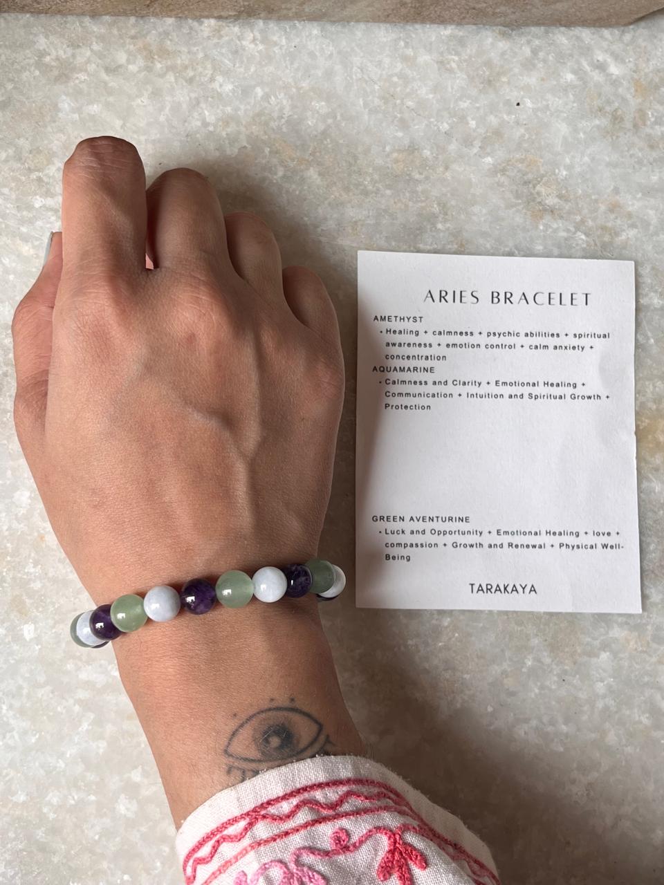 Zodiac Aries 1 Crystal Bracelet 8MM