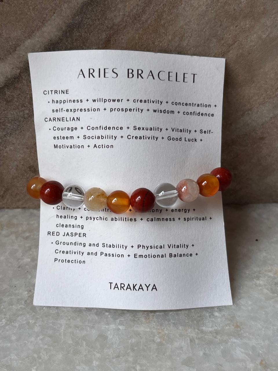 Zodiac Aries 2 Crystal Bracelet 8MM
