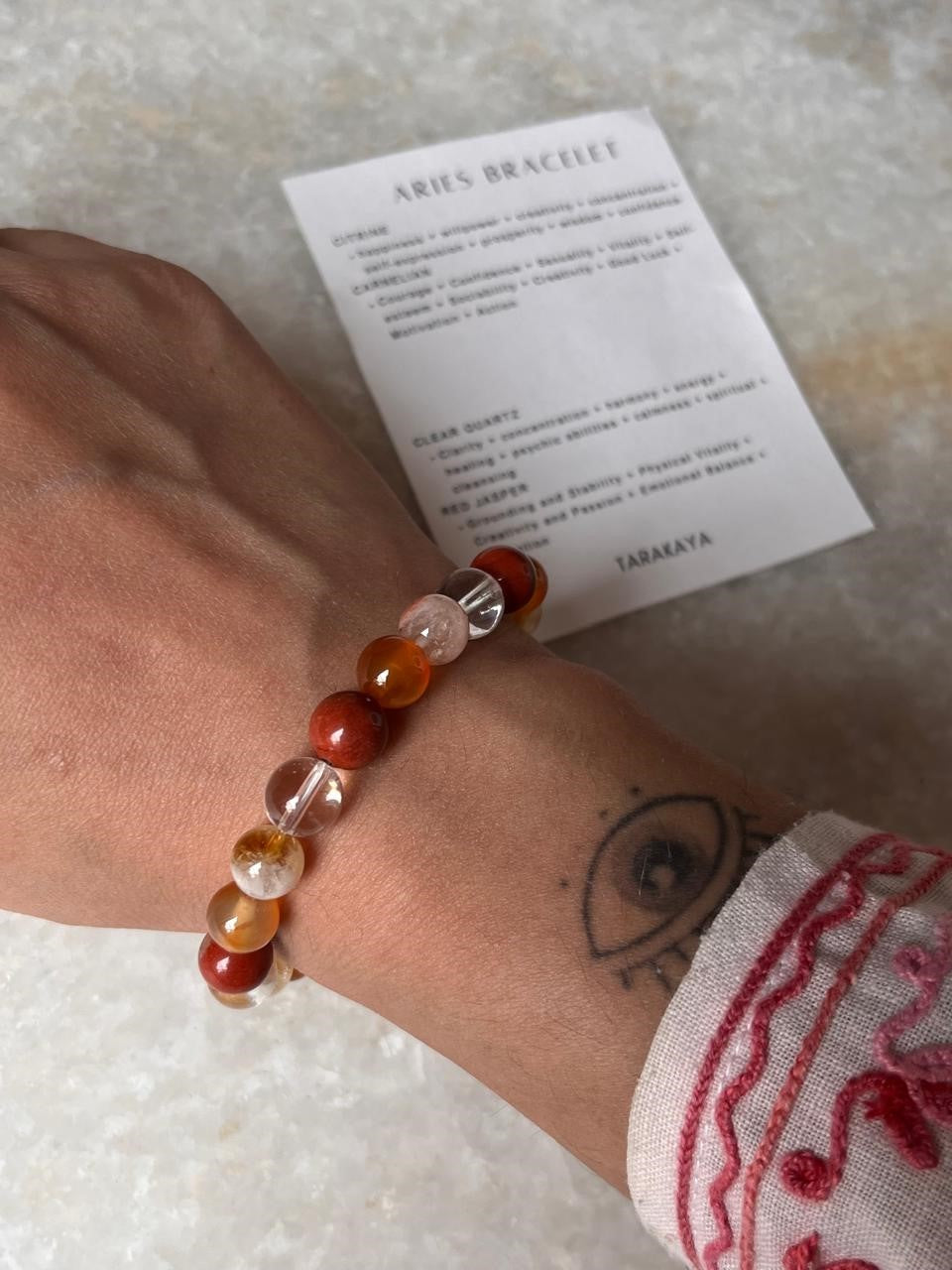 Zodiac Aries 2 Crystal Bracelet 8MM