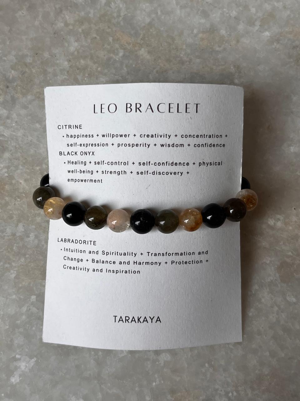 Handmade Leo zodiac bracelet with one gemstone