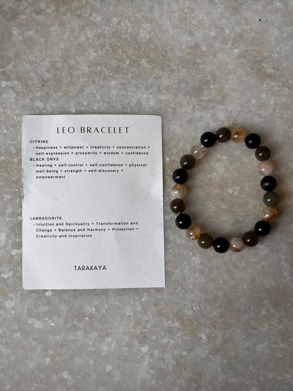 Single-crystal bracelet for Leo astrology personality