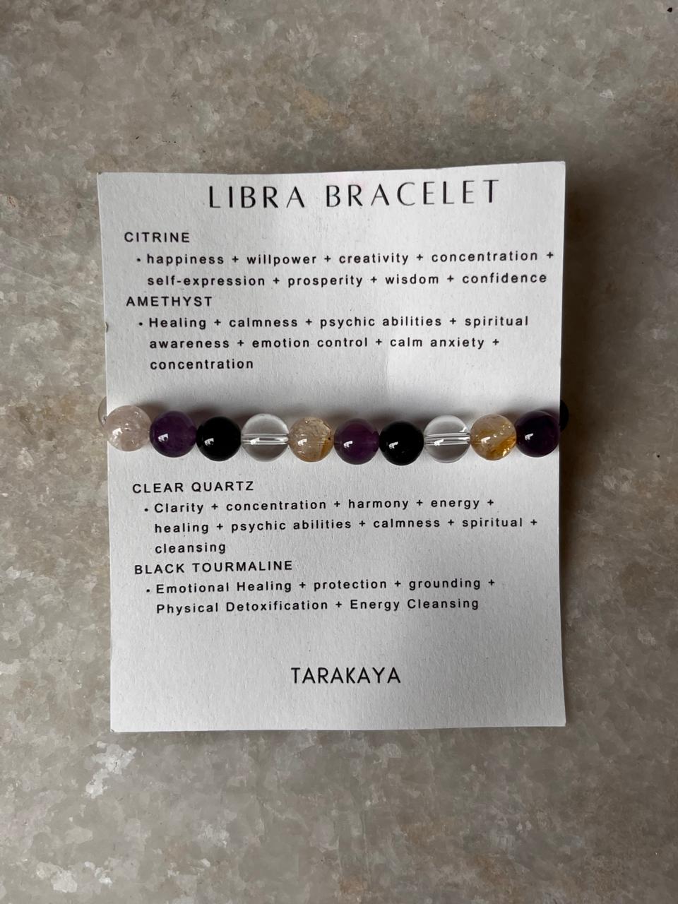 Zodiac-themed bracelet for Libra with natural crystals