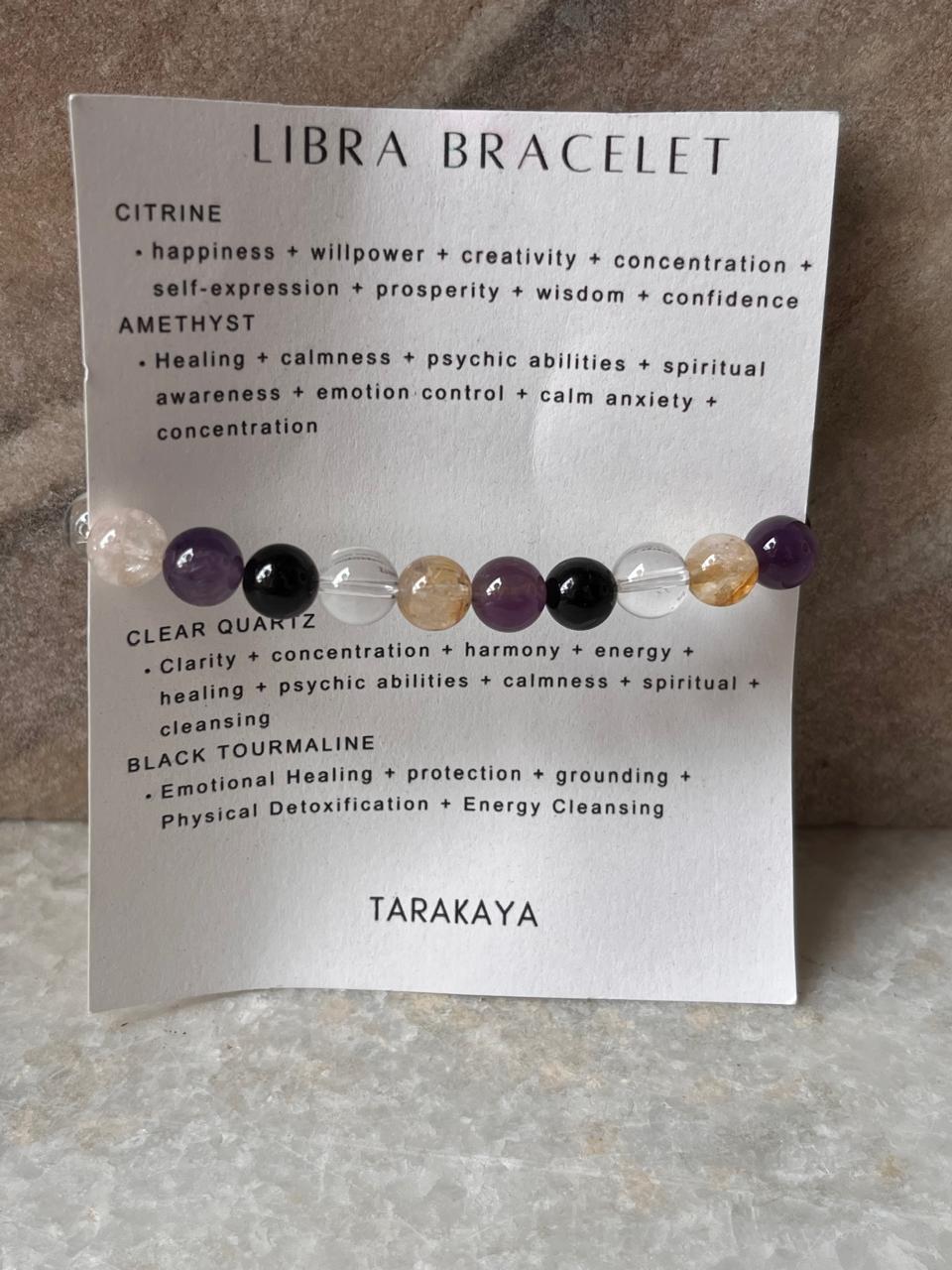 Handmade Libra zodiac bracelet with one crystal type