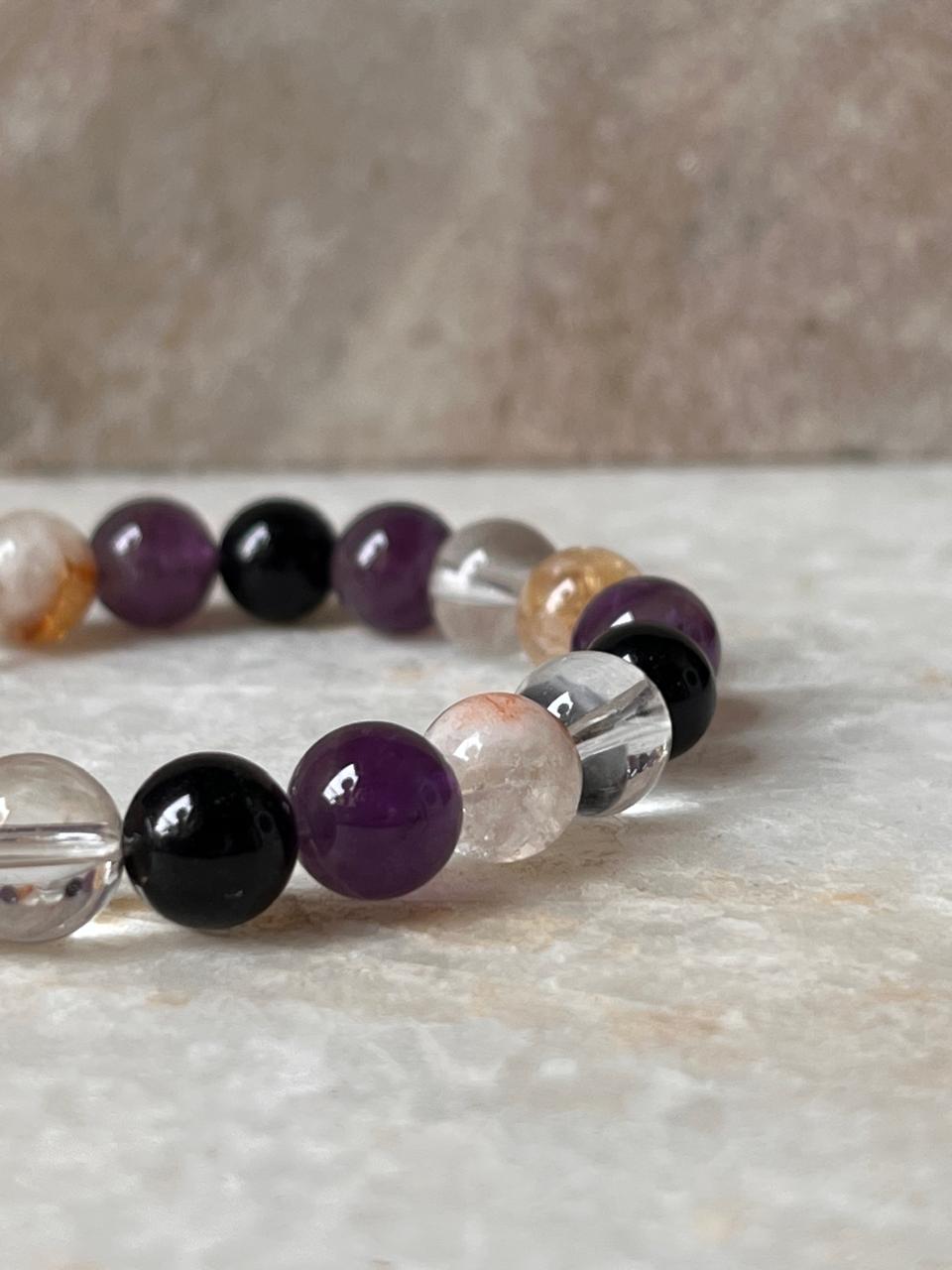 Single-crystal healing bracelet for Libra star sign