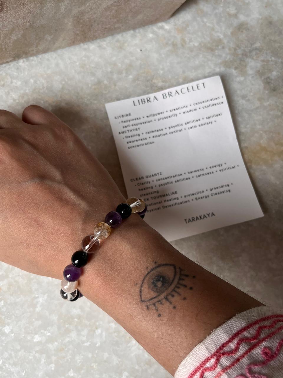 Single-crystal healing bracelet for Libra star sign