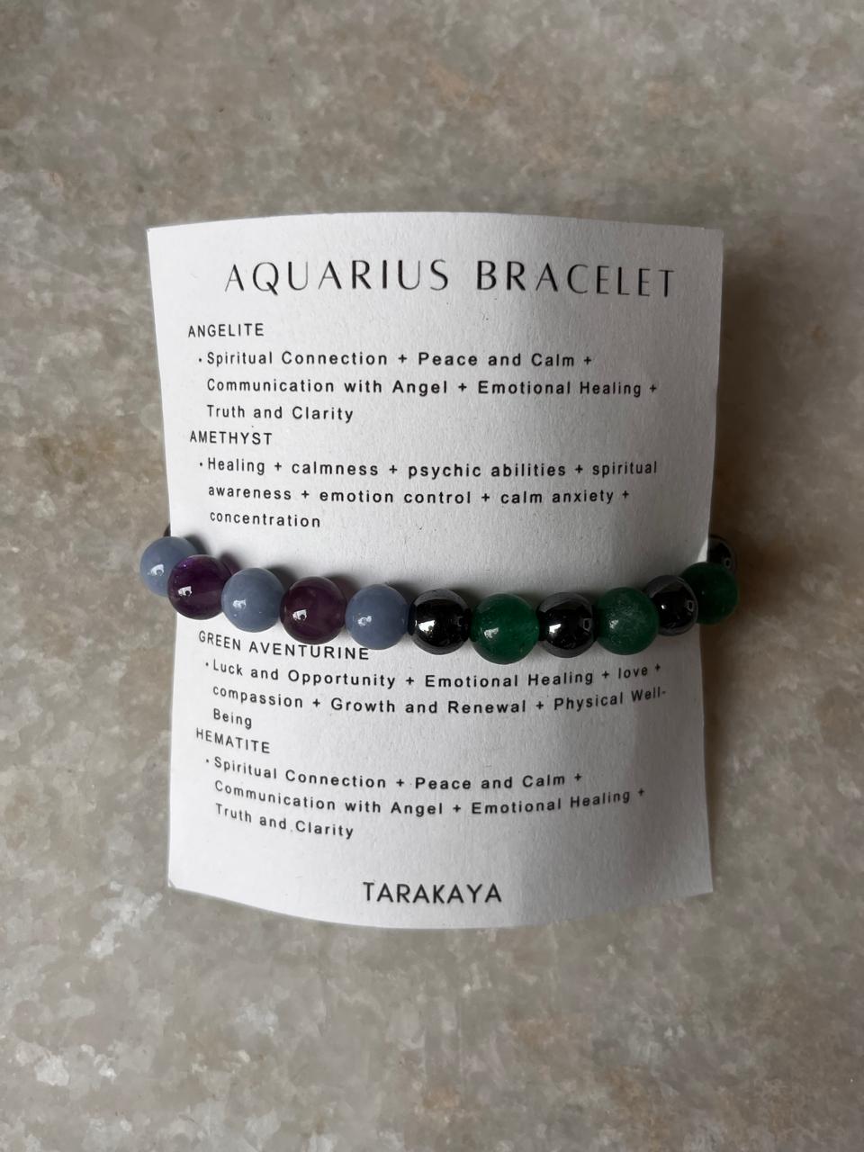 Zodiac Aquarius 1 Crystal Bracelet 8MM close-up