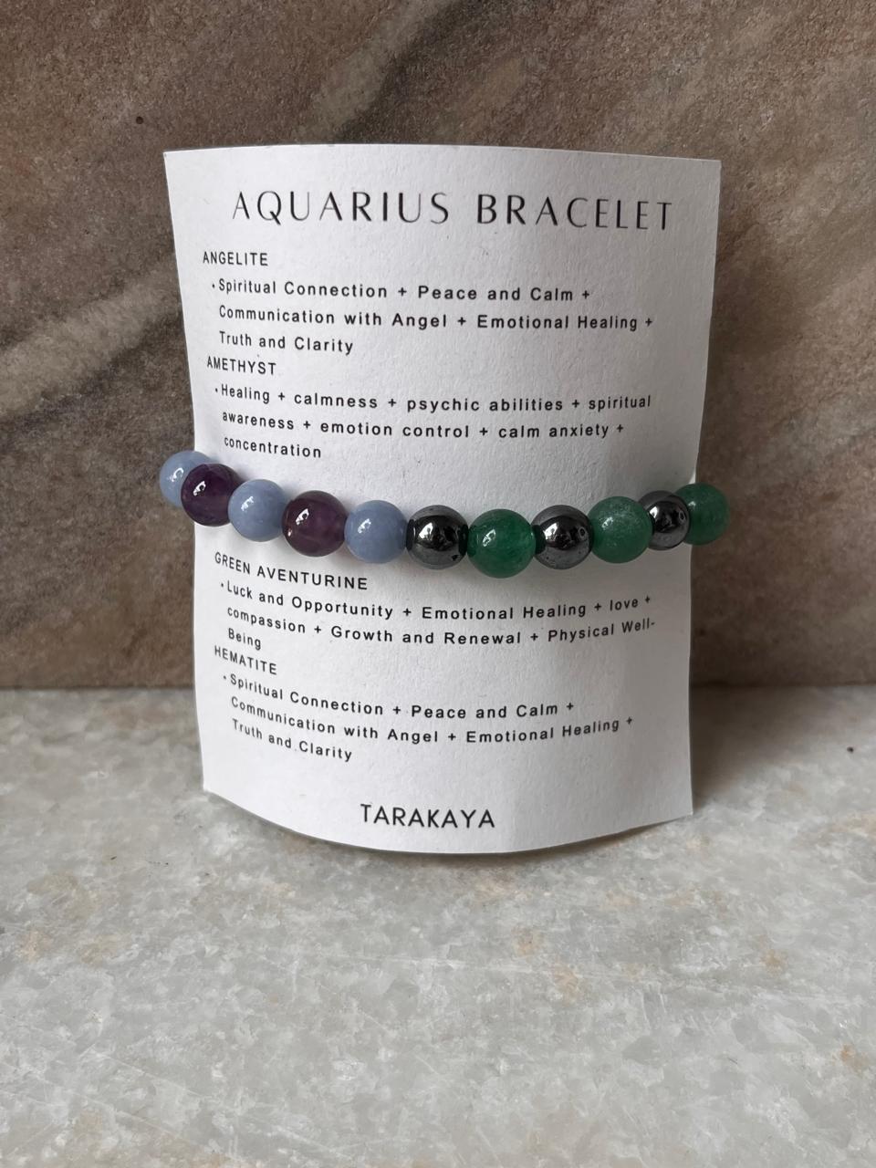 Single-crystal healing bracelet for Aquarius star sign