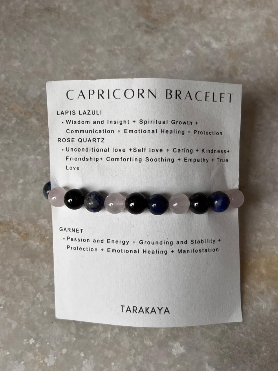 Capricorn astrology bracelet with 8MM crystal beads