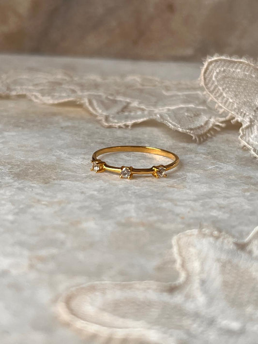 Gold Vermeil Golden Hour White Topaz 925 Sterling Silver Ring