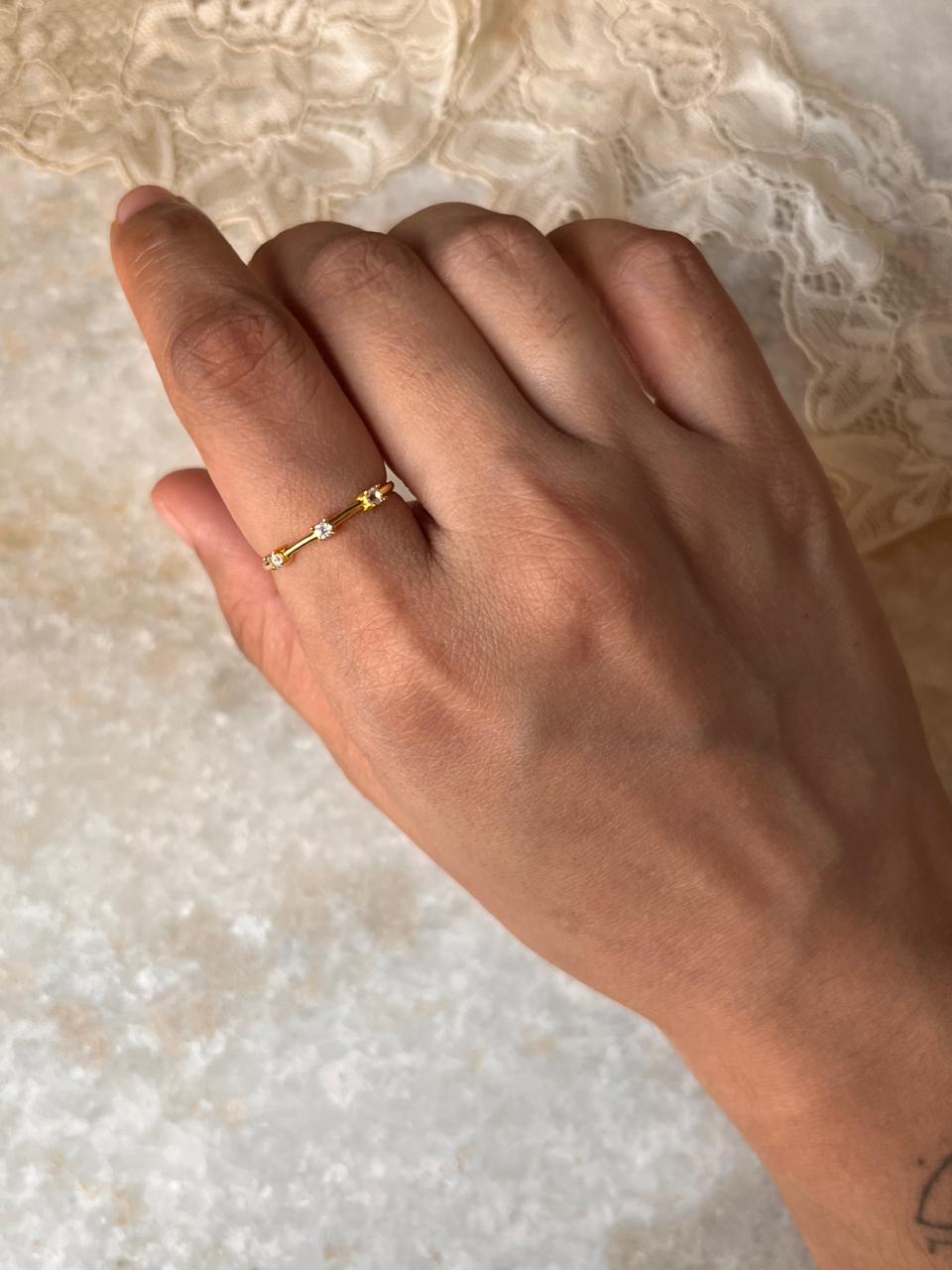 Gold Vermeil Golden Hour White Topaz 925 Sterling Silver Ring