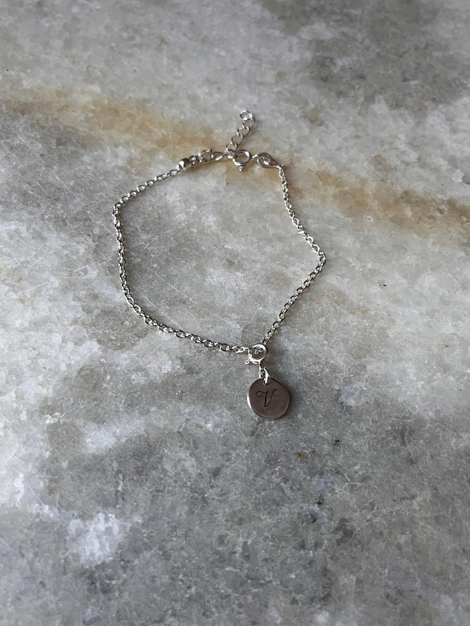 Initial 925 Sterling Silver Bracelet
