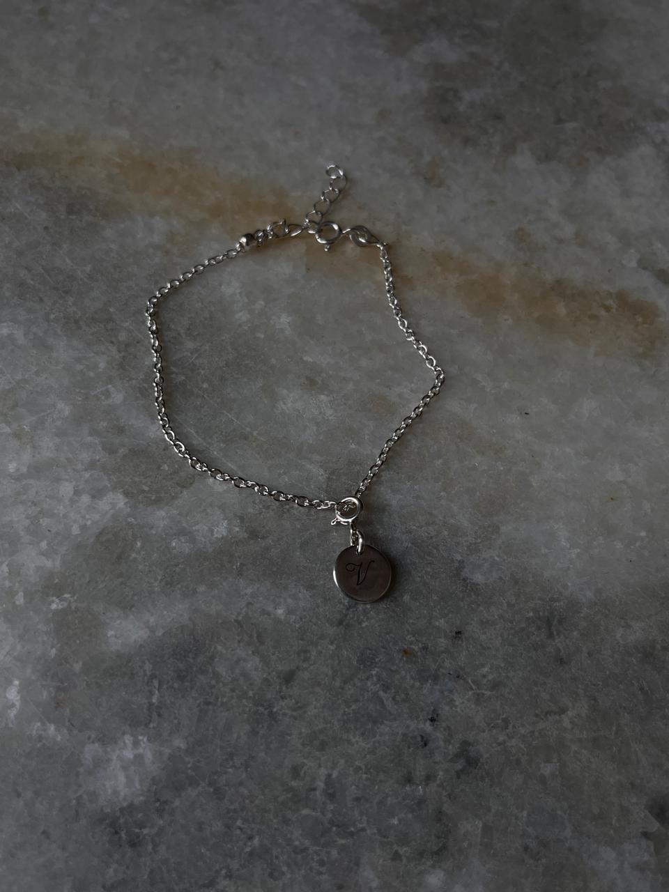 Initial 925 Sterling Silver Bracelet