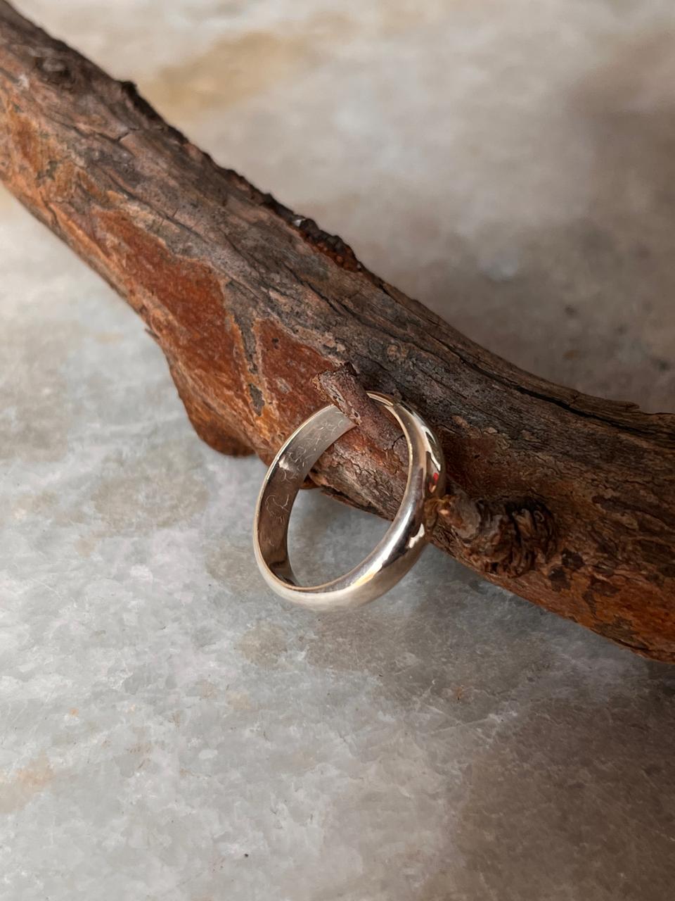 Plain 4mm Single Band 925 Sterling Silver Ring
