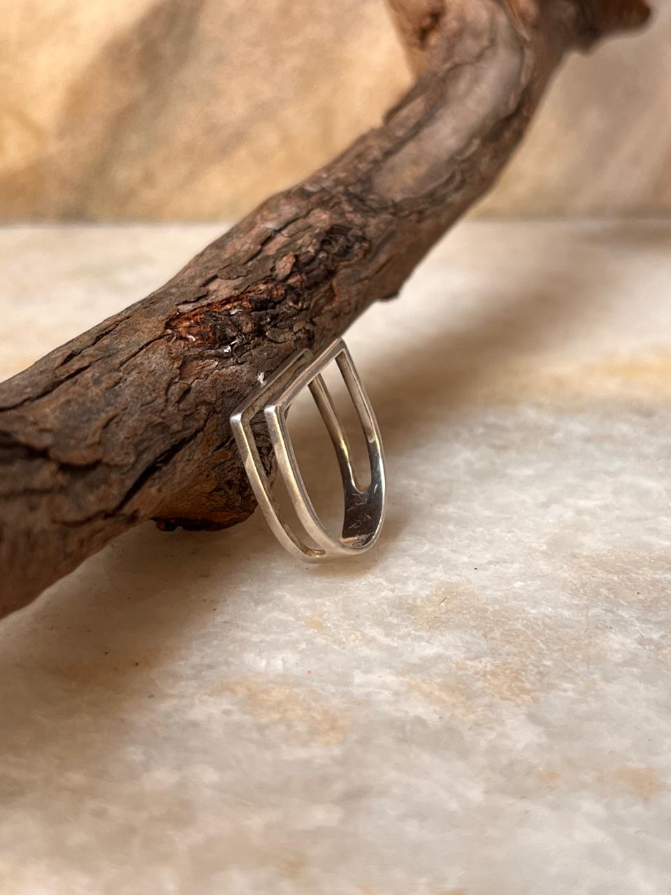 Double Square Stackable 925 Sterling Silver Ring