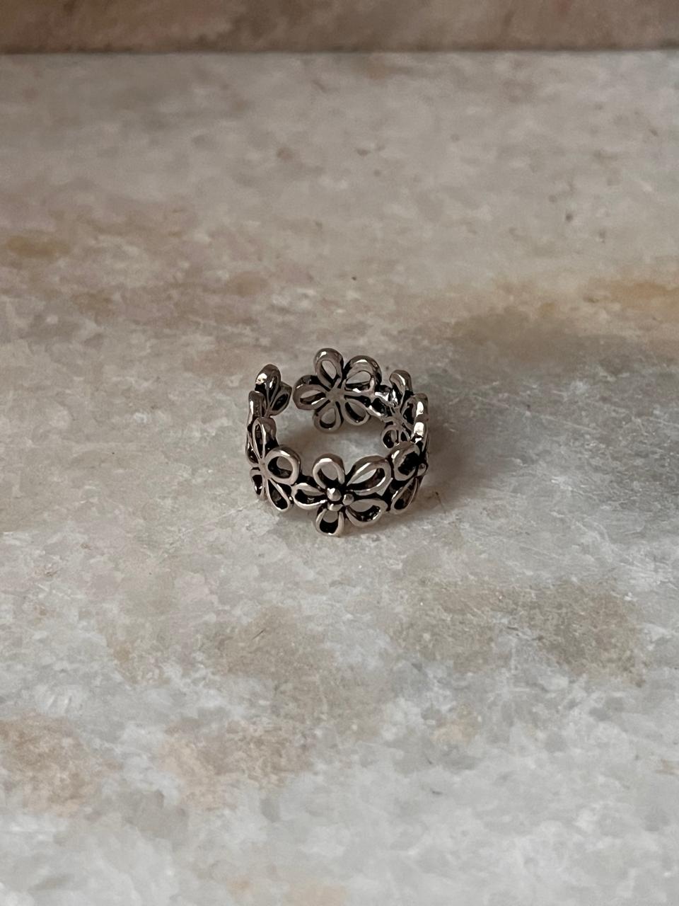 Bloom Floral Adjustable 925 Sterling Silver Ring