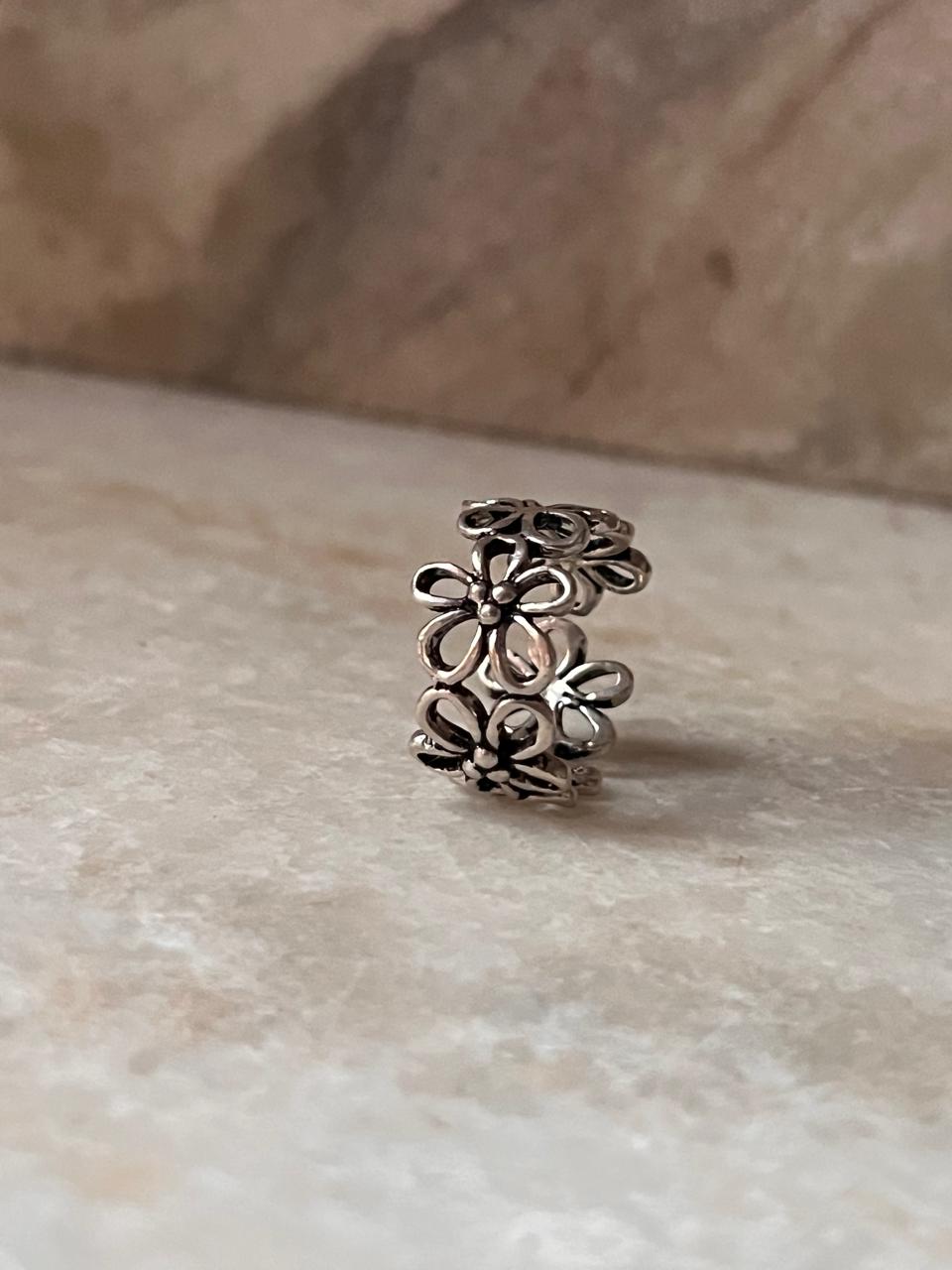Bloom Floral Adjustable 925 Sterling Silver Ring