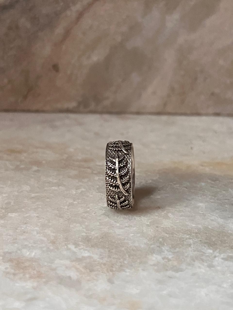Forest Fern Band 925 Sterling Silver Ring
