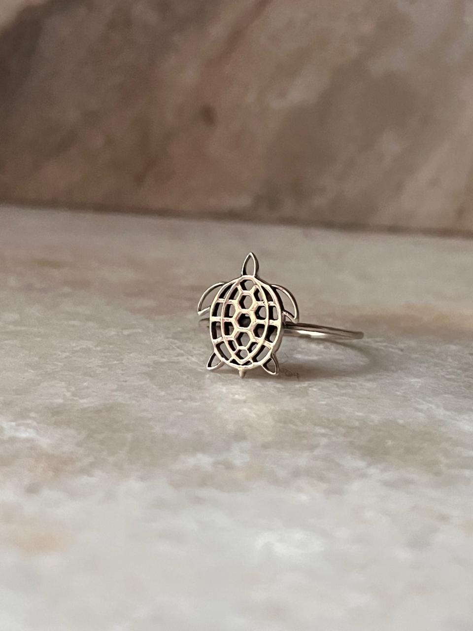 Tortoise Filigree 925 Sterling Silver Ring