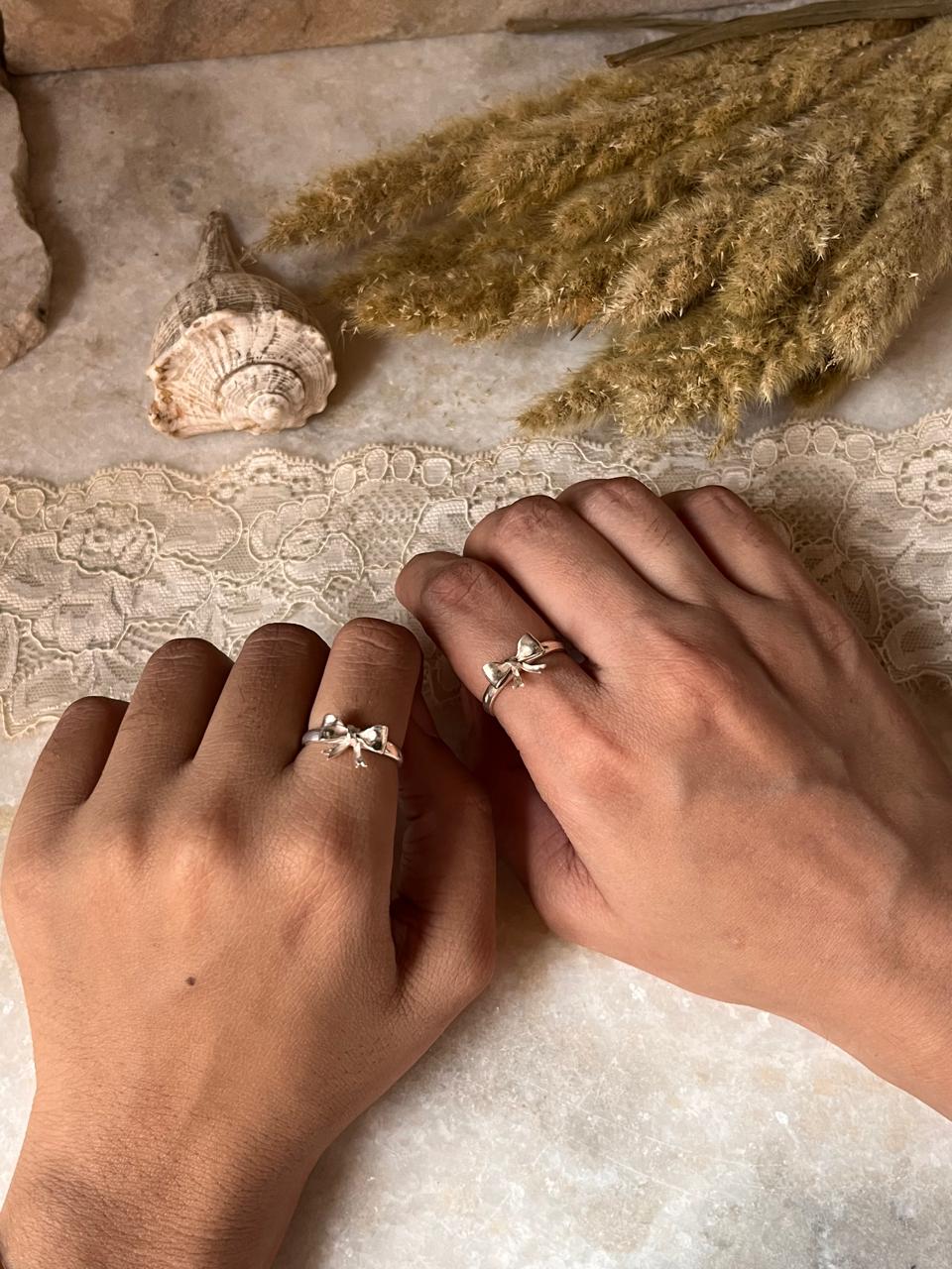 3D Pretty Boho Bow / Ribbon 🎀 925 Sterling Silver Ring