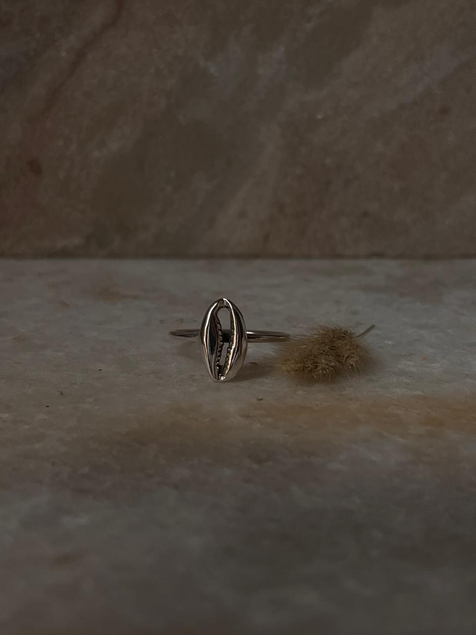 Cowrie Seashell 925 Sterling Silver Ring