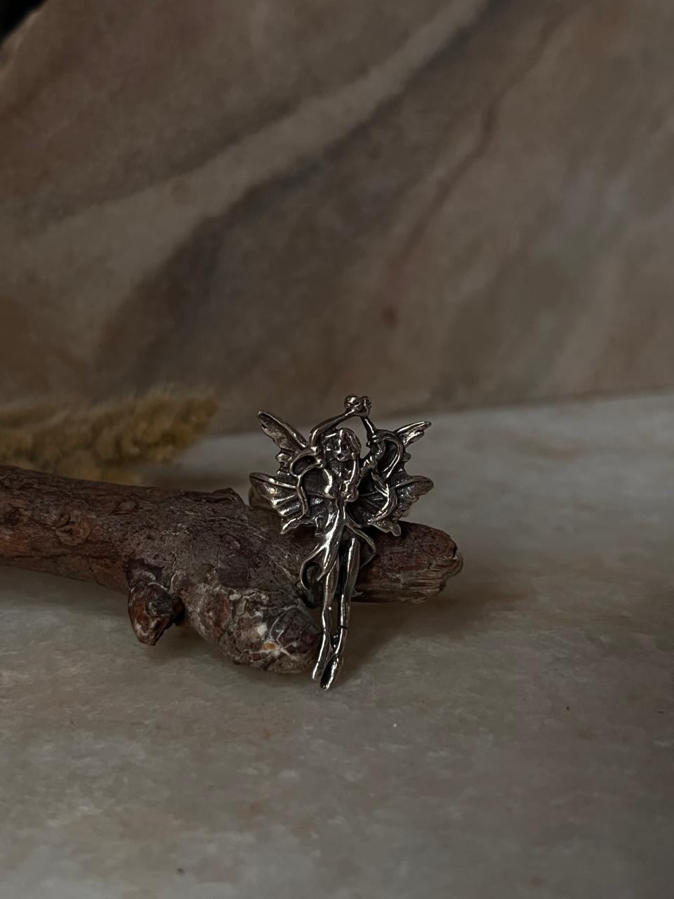 Mystical Angel Adjustable 925 Sterling Silver Ring