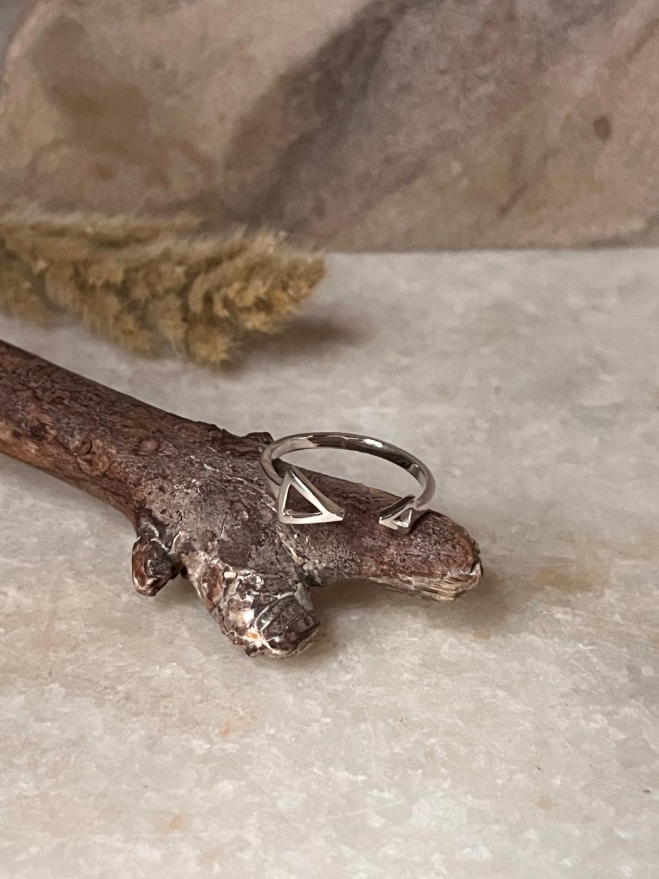 Adjustable Triangle 925 Sterling Silver Ring