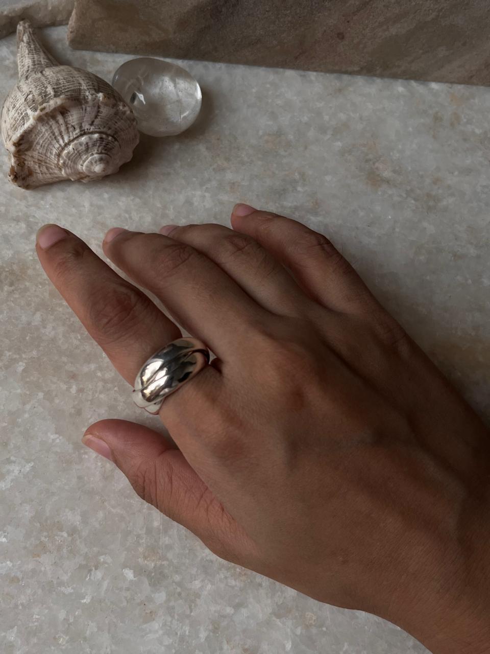 Chunky 3 Rolling Bands / Interlinked Bands 925 Sterling Silver Ring