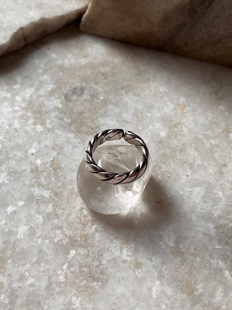 Line Band Unisex Adjustable 925 Sterling Silver Ring