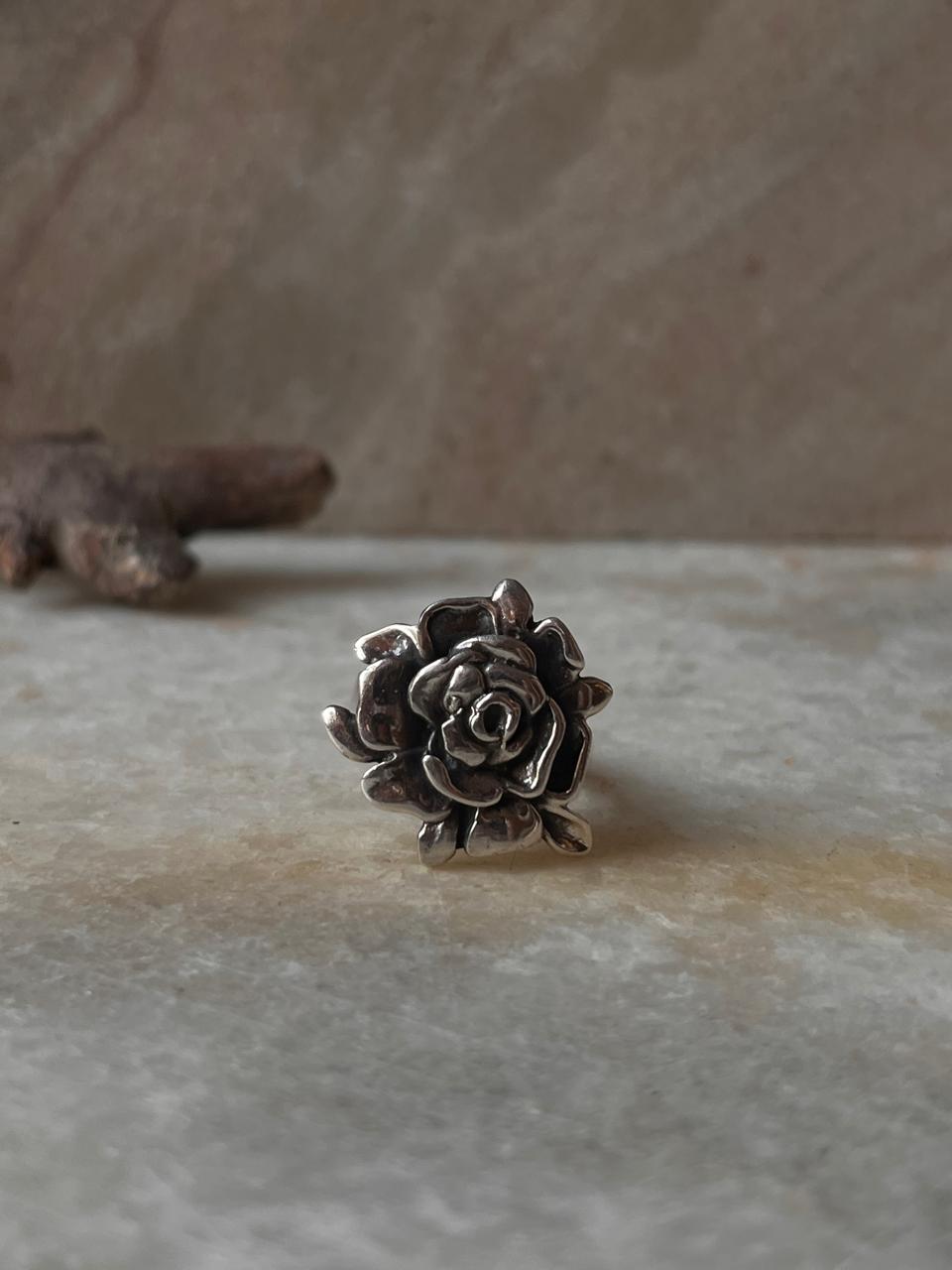 Chunky Rose 925 Sterling Silver Ring