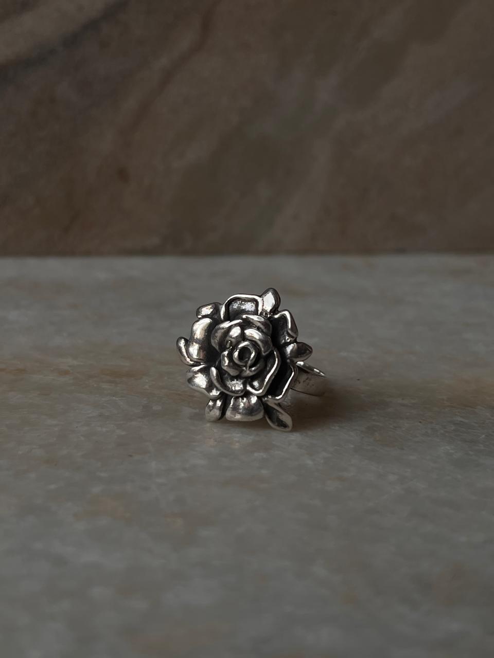 Chunky Rose 925 Sterling Silver Ring