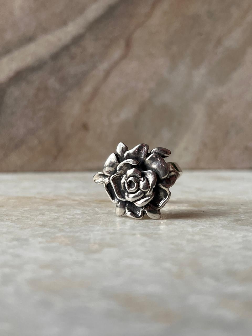 Chunky Rose 925 Sterling Silver Ring