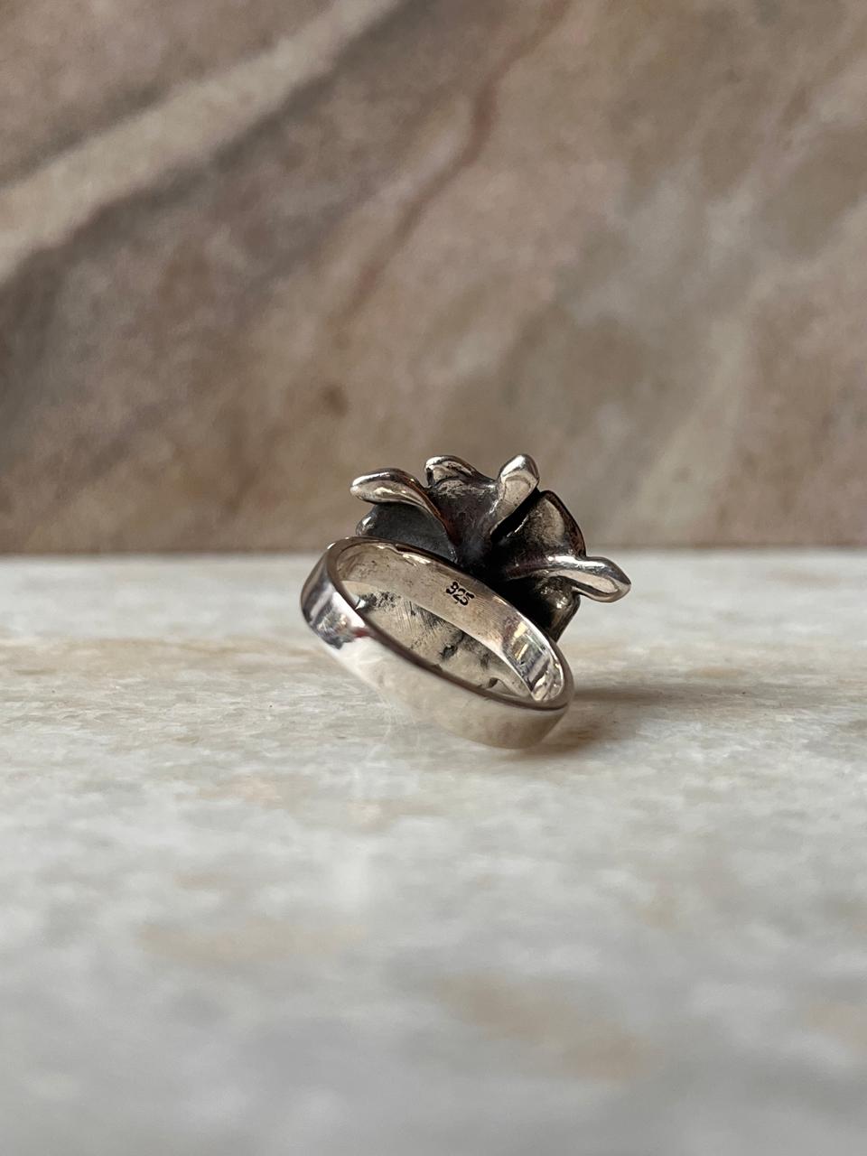 Chunky Rose 925 Sterling Silver Ring