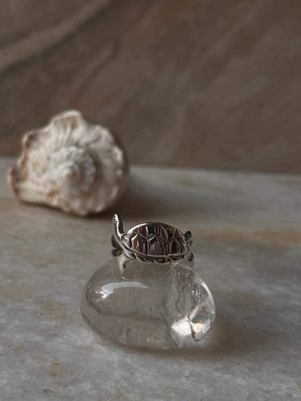 Horizontal Tortoise 925 Sterling Silver Ring