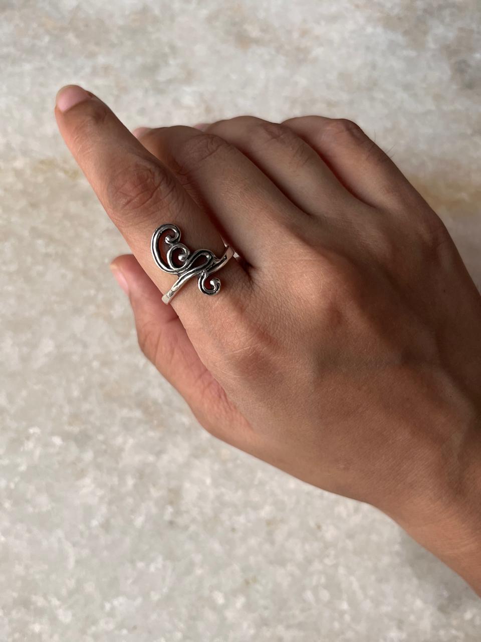 Spiral Vintage Motif 925 Sterling Silver Ring