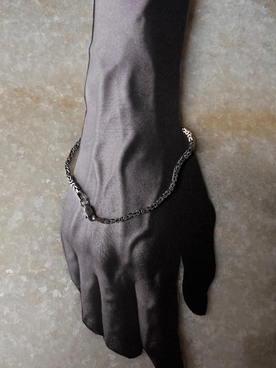 Antique Patterned 925 Sterling Silver Bracelet