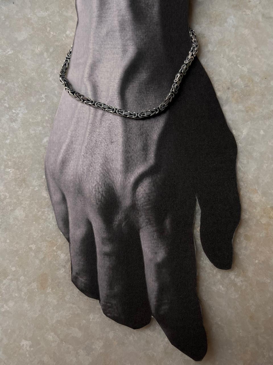 Antique Patterned 925 Sterling Silver Bracelet