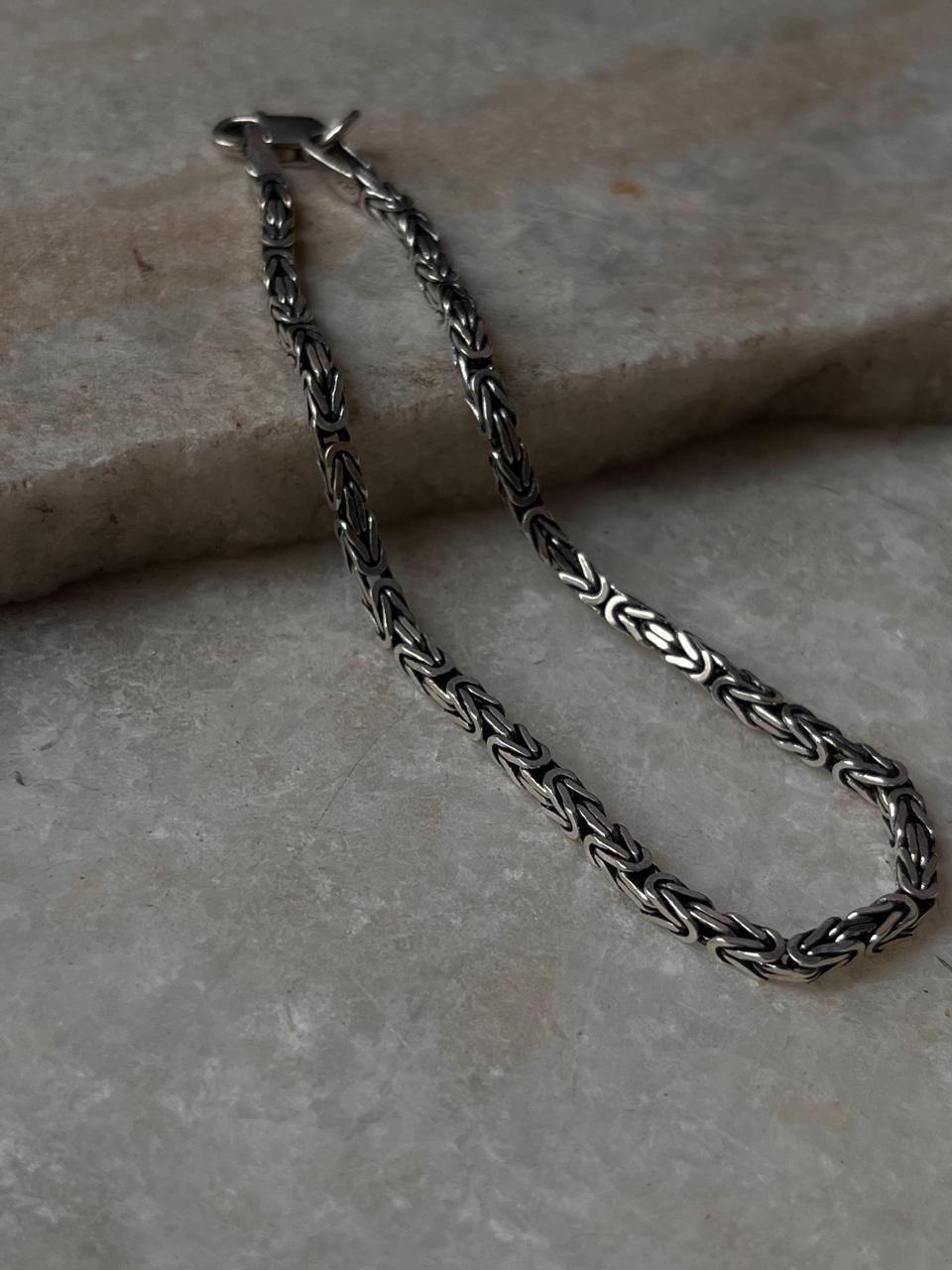 Antique Patterned 925 Sterling Silver Bracelet