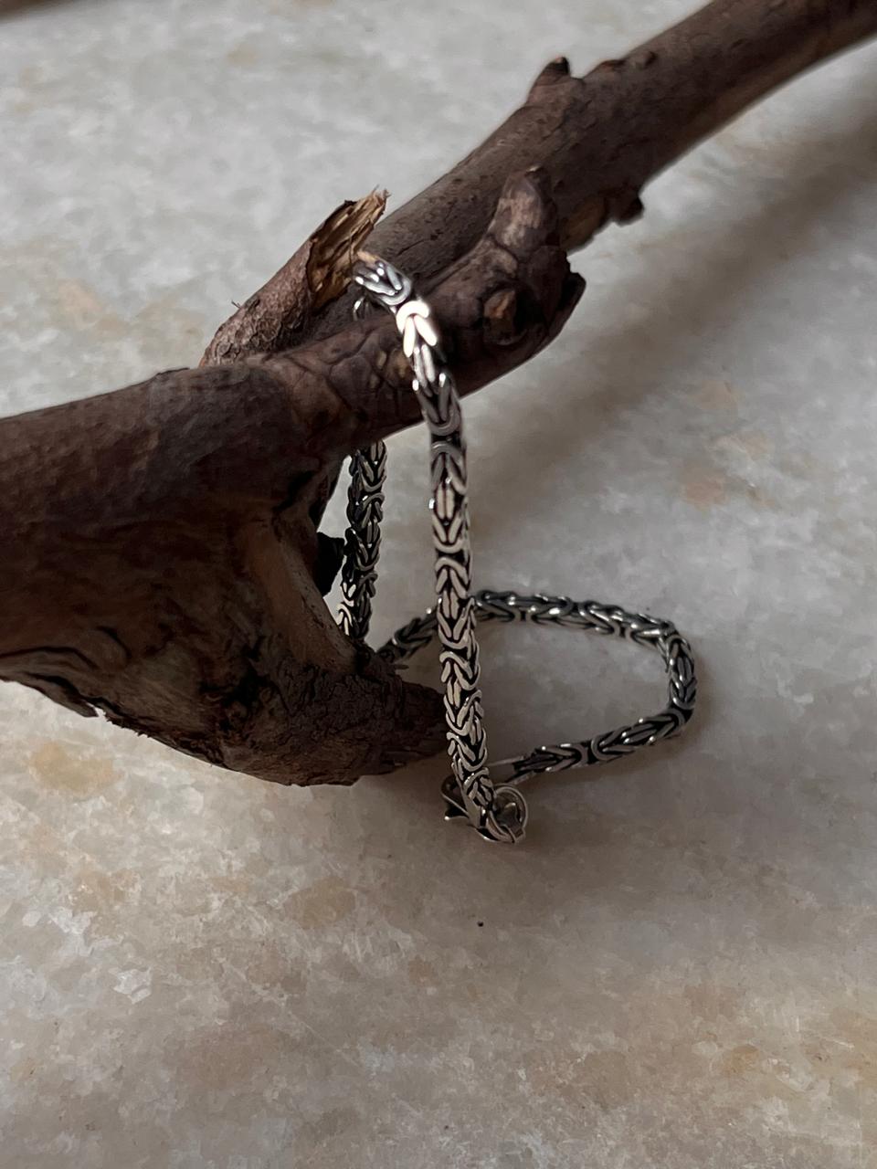 Antique Patterned 925 Sterling Silver Bracelet