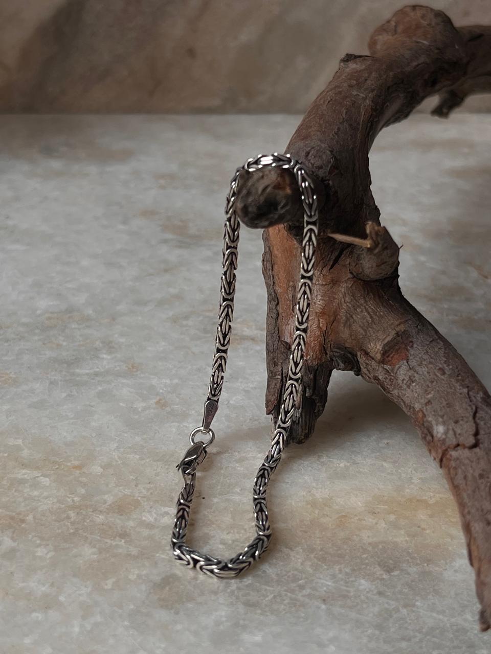 Antique Patterned 925 Sterling Silver Bracelet