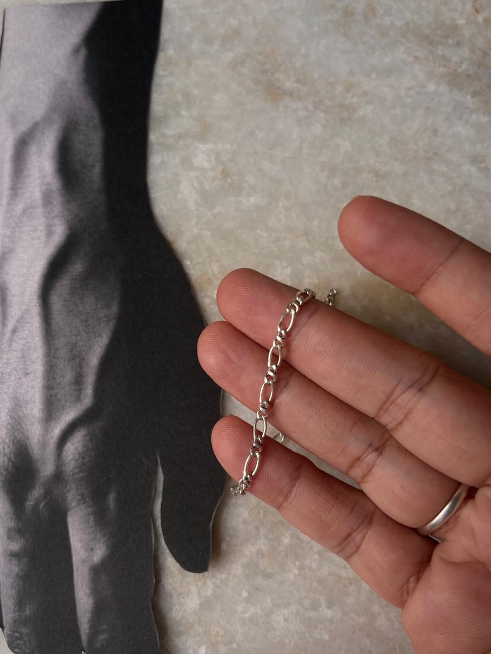 Figaro Chain 925 Sterling Silver Bracelet