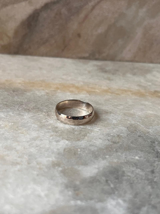 Hammered Thick Unisex Band 925 Sterling Silver Ring