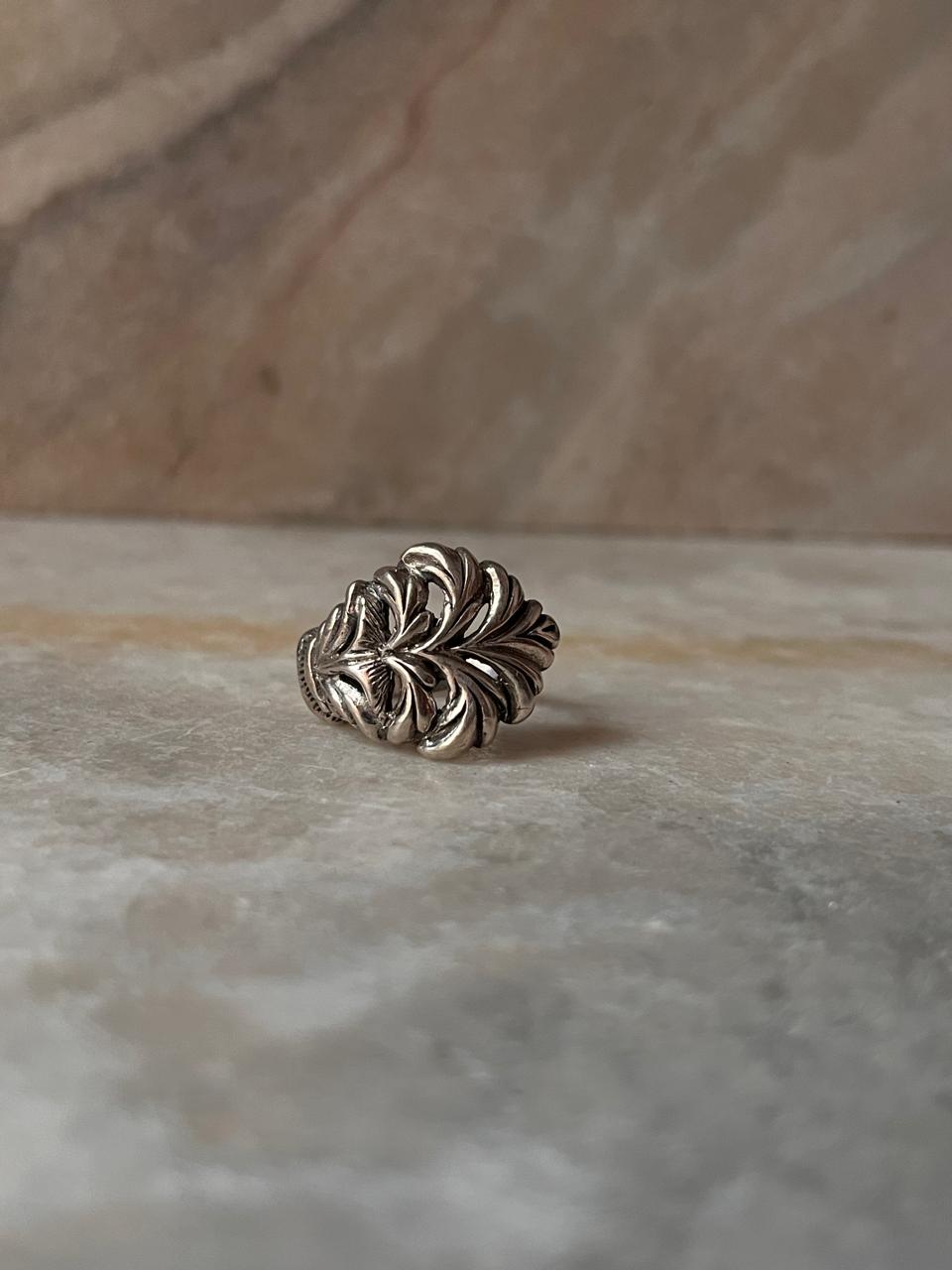 Chunky Vintage Motif Band 925 Sterling Silver Ring