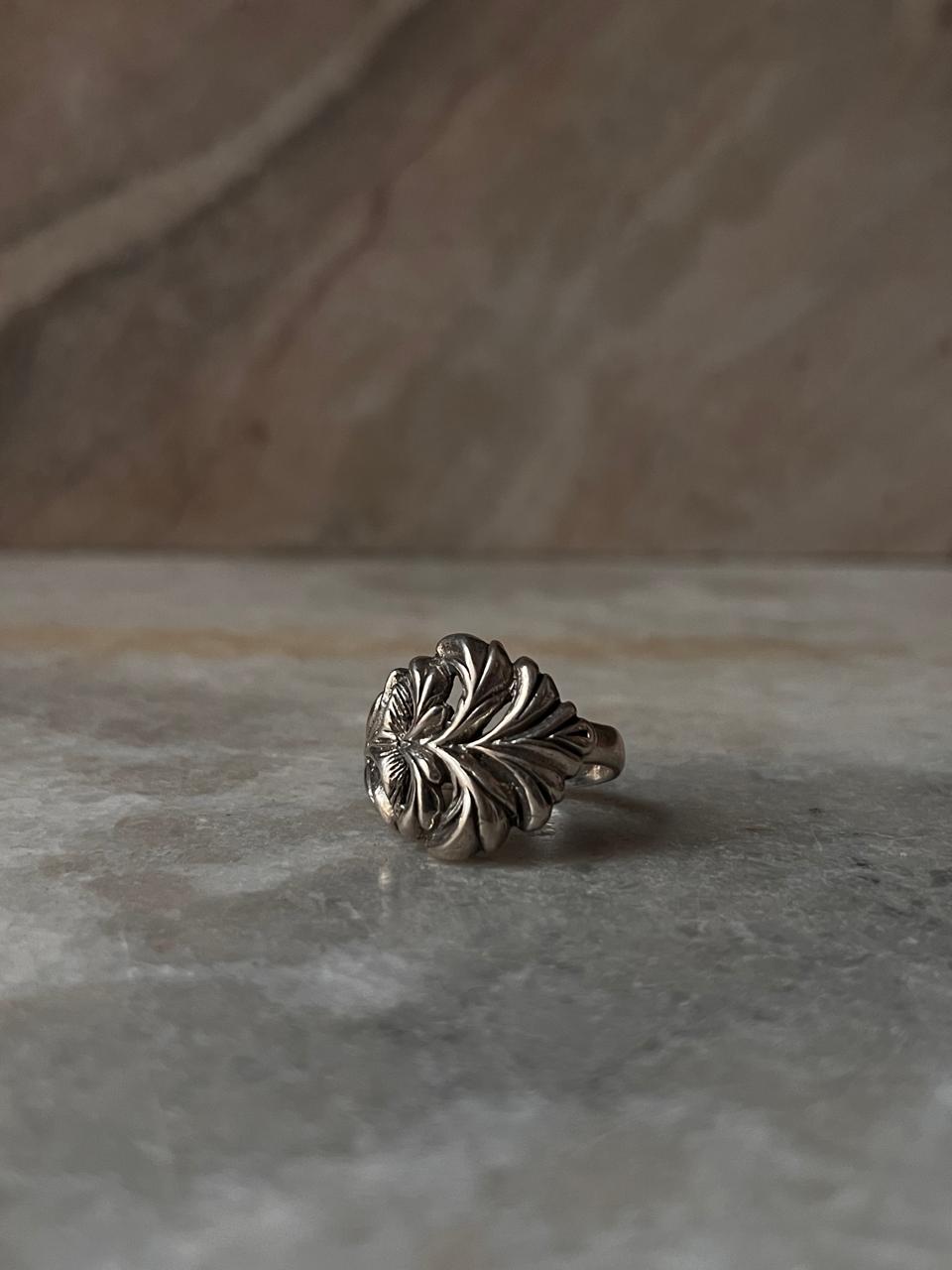 Chunky Vintage Motif Band 925 Sterling Silver Ring