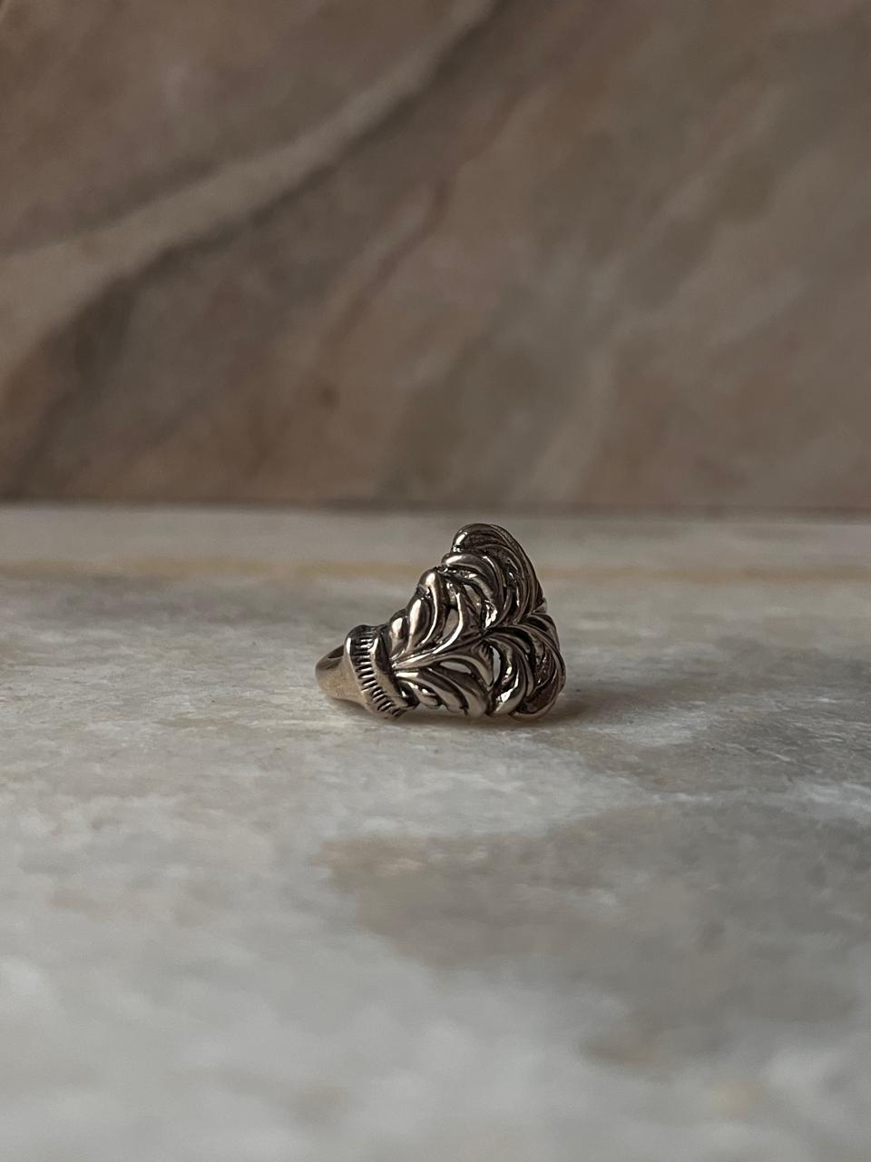 Chunky Vintage Motif Band 925 Sterling Silver Ring