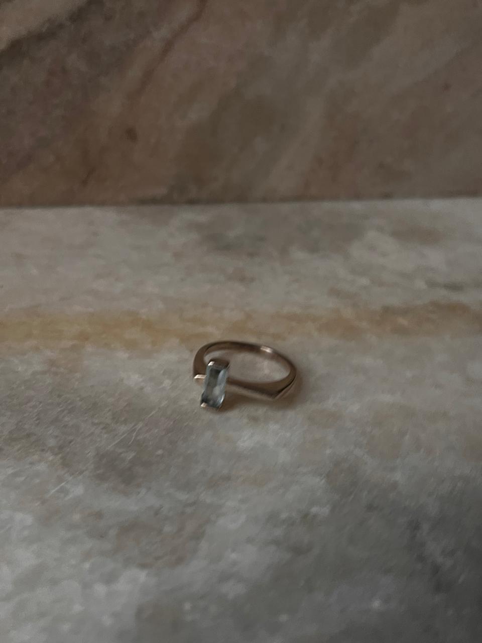 Blue Topaz Side Stone 925 Sterling Silver Ring