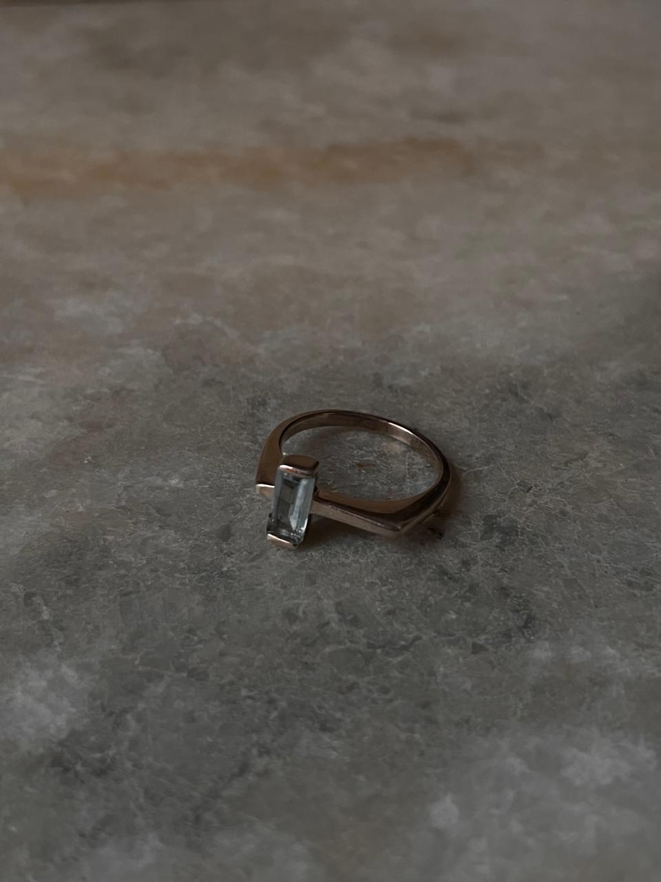 Blue Topaz Side Stone 925 Sterling Silver Ring