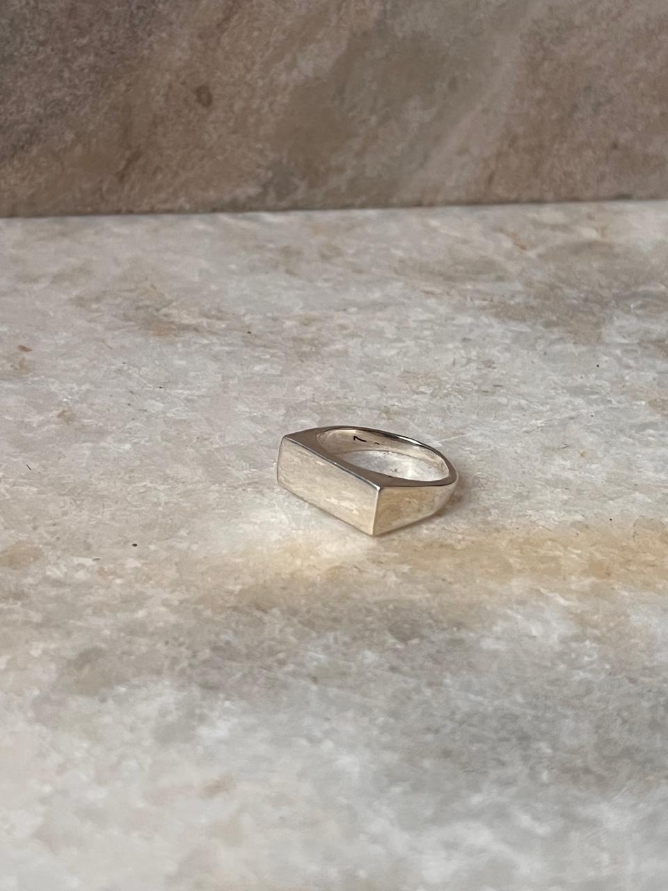 Plain Chunky Signet Unisex 925 Sterling Silver Ring