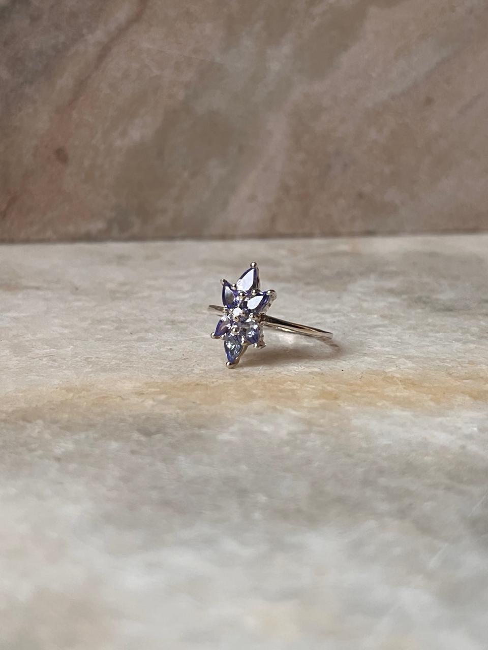 Tanzanite NorthStar 925 Sterling Silver Ring