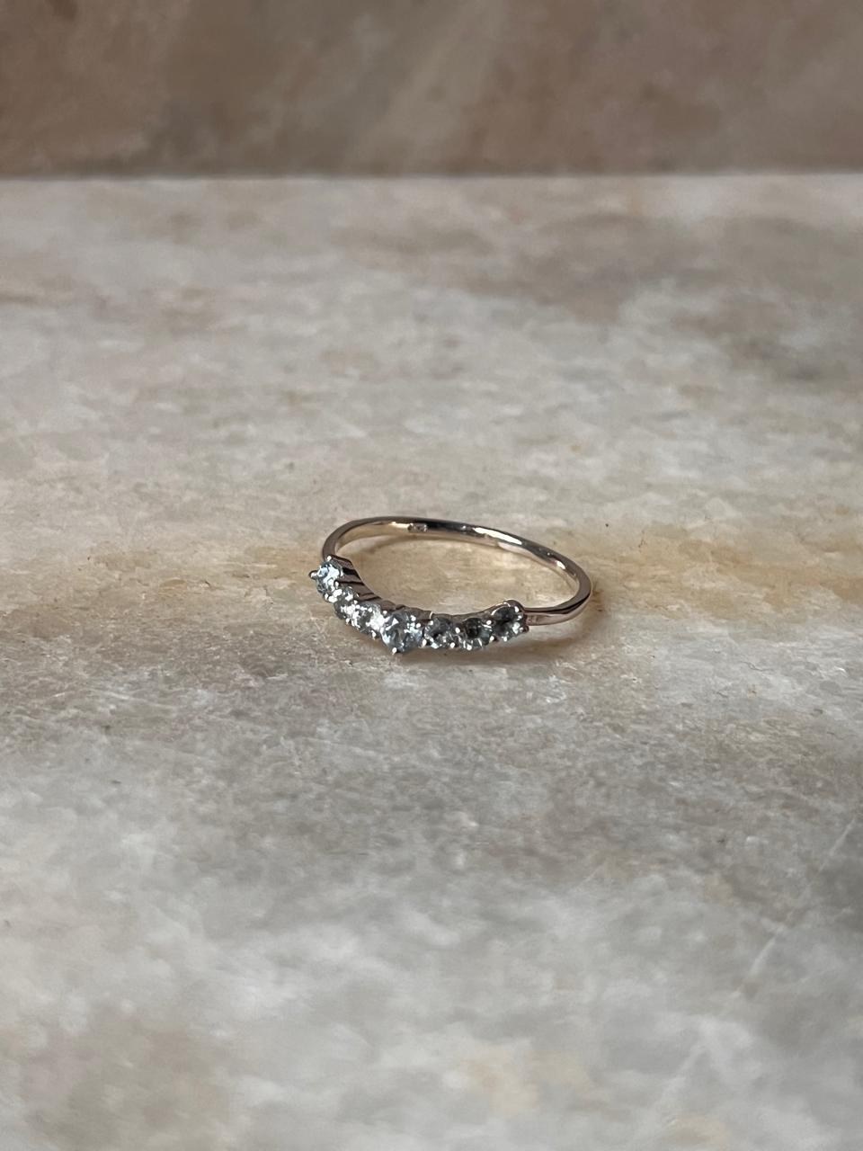 Blue Topaz Crown Stone 925 Sterling Silver Ring