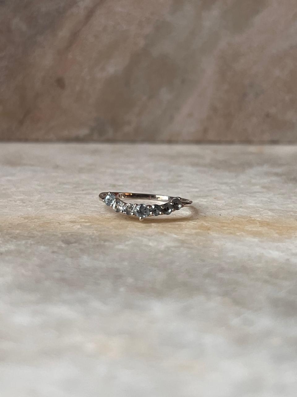 Blue Topaz Crown Stone 925 Sterling Silver Ring